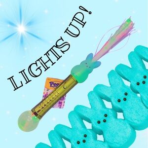 BLUE Easter Peeps Bunny Fiber Optic Light-Up Wand